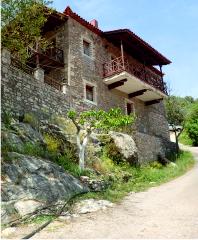 House sculpted into rock